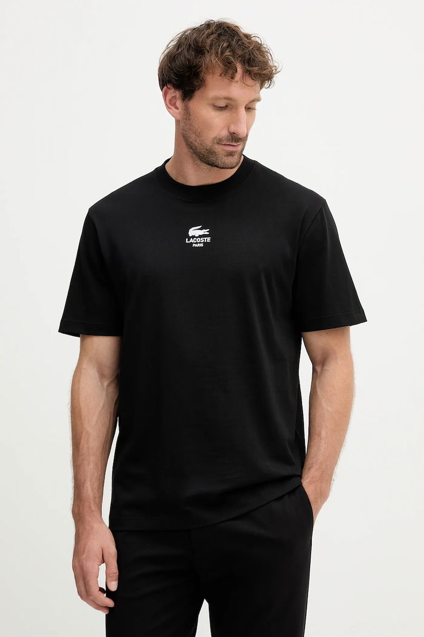 Majica Lacoste Lacoste Paris Logo Print T-Shirt Črna | TH2739