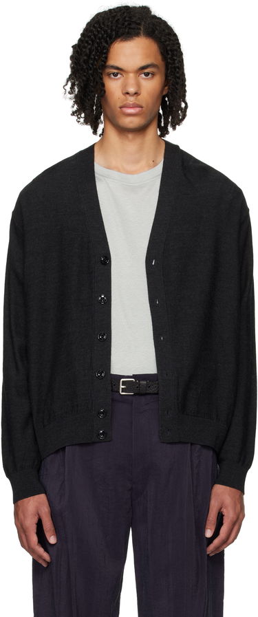Pleteni pulover LEMAIRE Relaxed Cardigan Črna | TO1082 LK087, 0