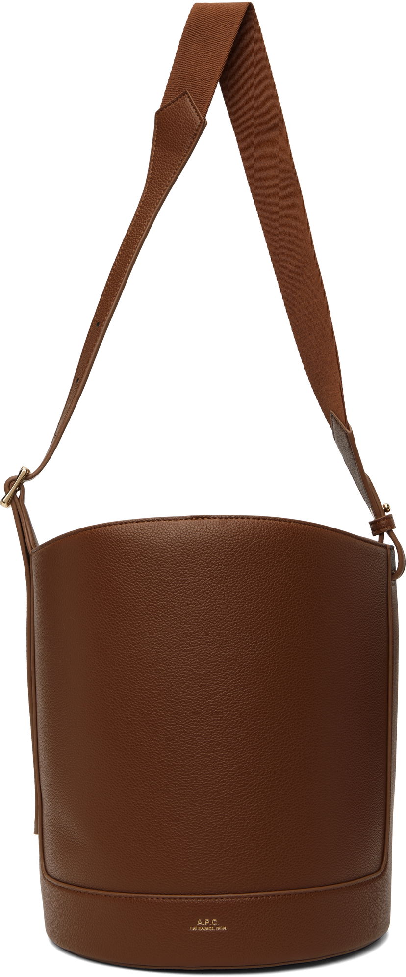 Torba za čez ramo A.P.C. Leather Bucket Bag Rjava | PUABO-F61888
