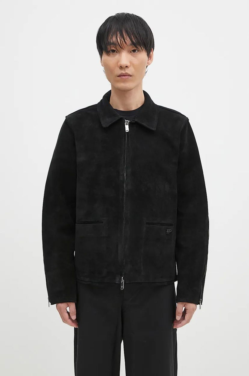 Jakna Filling Pieces Leather Jacket Suede Črna | 75922791861