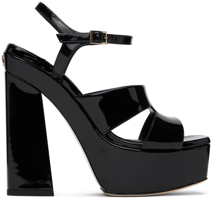 Modni dodatki Jimmy Choo Jimmy Choo Ellison/PF 140 Platform Heeled Sandals Črna | ELLISON/PF 140 PAT
