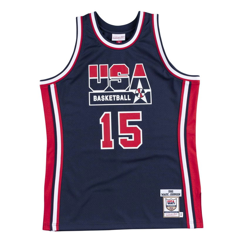 Dres Mitchell & Ness Team USA 1992 'Magic Johnson 15' Jersey Modra | AJY4GS18413-USANAVY92EJH
