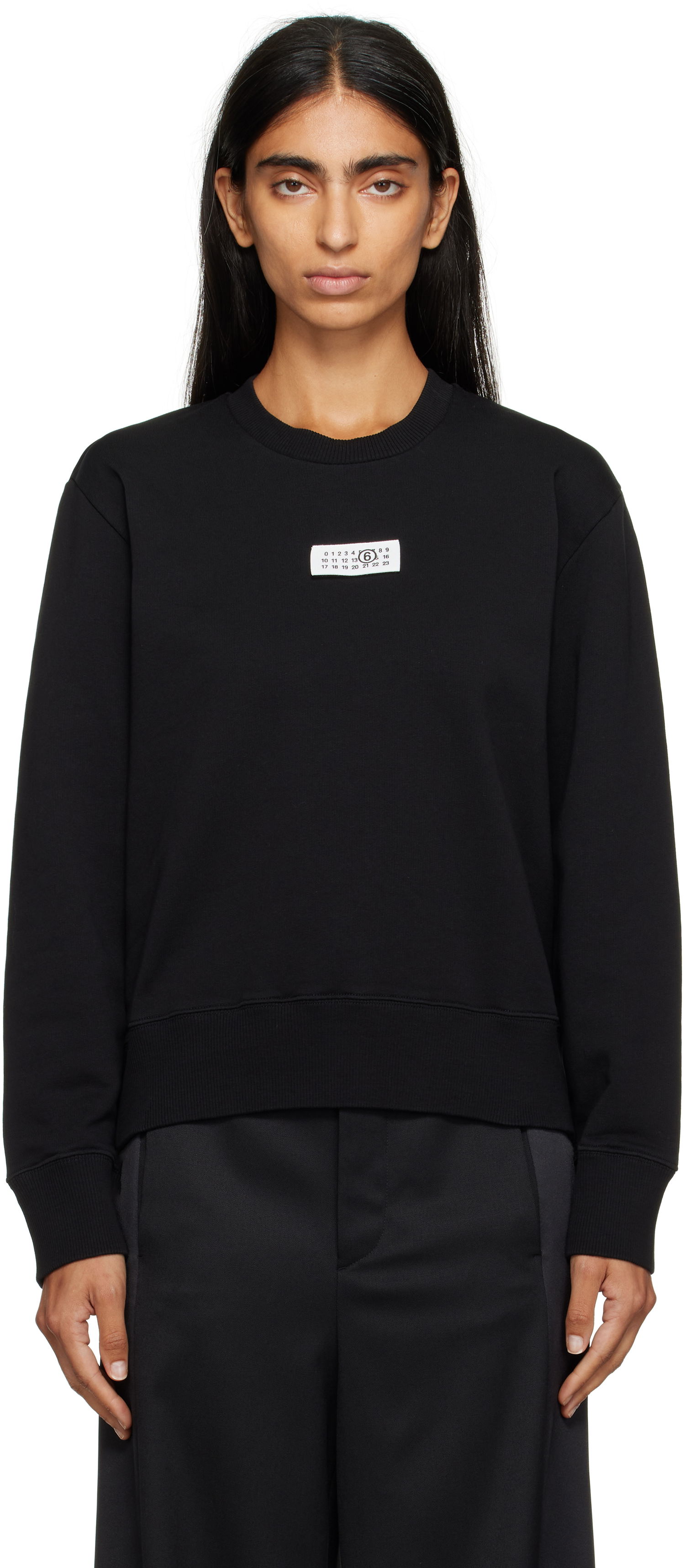 Pulover Maison Margiela MM6 Maison Margiela Logo Patch Sweatshirt Črna | S52GU0247 M25025, 0