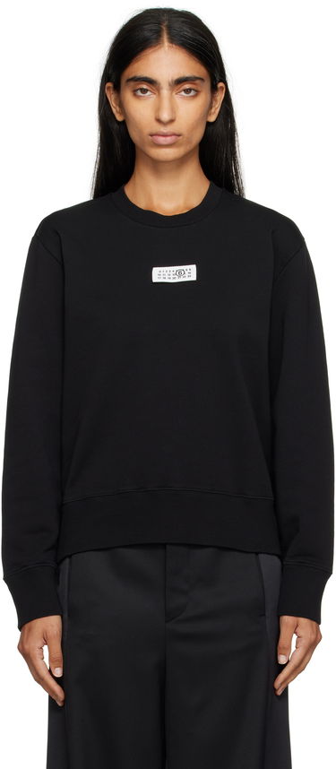 Pulover Maison Margiela MM6 Maison Margiela Logo Patch Sweatshirt Črna | S52GU0247 M25025, 0