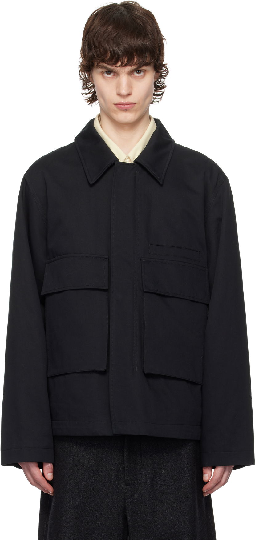 Jakna LEMAIRE Lemaire Quilted Jacket with 3D Pockets Črna | OW1108 LF1309