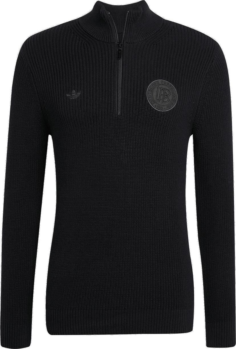 Pleteni pulover adidas Originals Adidas DFB Deutschland Half-Zip Sweatshirt Črna | ji6778