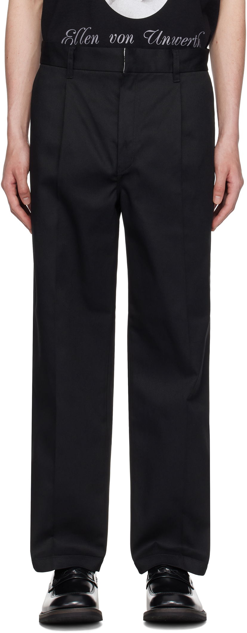Hlače WACKO MARIA WACKO MARIA x Dickies Edition Pleated Trousers Črna | 25SS-WMP-DC01
