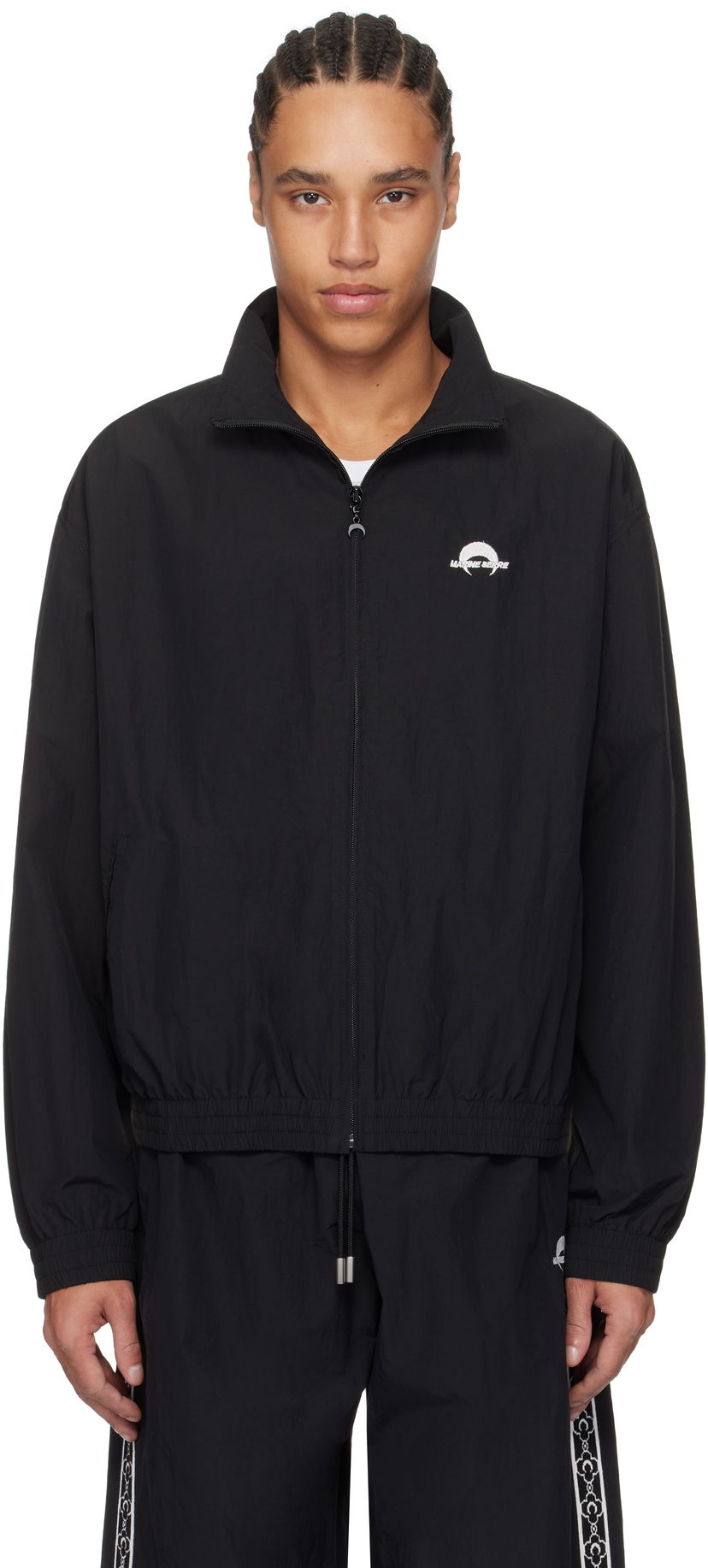 Vetrovka Marine Serre Marine Serre Recycled Nylon Track Jacket Črna | UJA053B CWOV0041