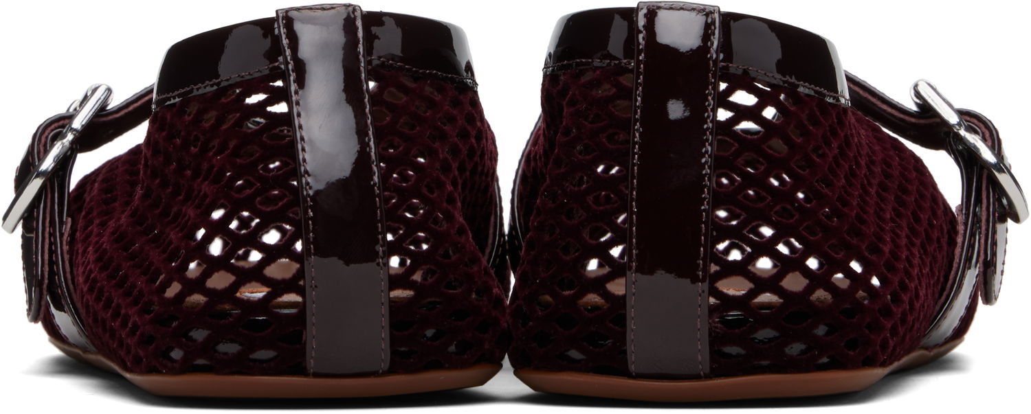 Superge in čevlji Alaïa ALAÏA Fishnet Ballerina Flats Bordo | AA3A029A015, 1