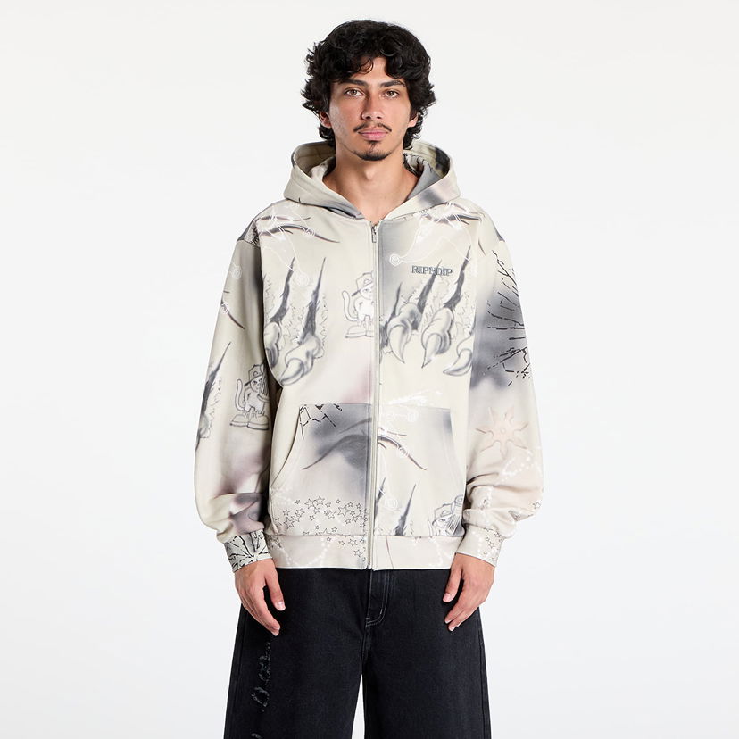 Pulover RIPNDIP RIPNDIP Stargazing Zip Up Hoodie Bež | RNDSUM25108