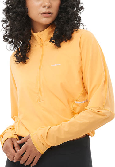 Pleteni pulover Salomon Salomon Sense Aero Hybrid Cropped HZ HD Women's Running Pullover Rumena | lc2471-0, 0