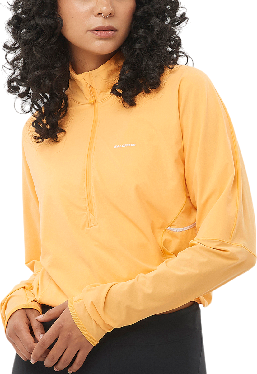 Pleteni pulover Salomon Salomon Sense Aero Hybrid Cropped HZ HD Women's Running Pullover Rumena | lc2471-0
