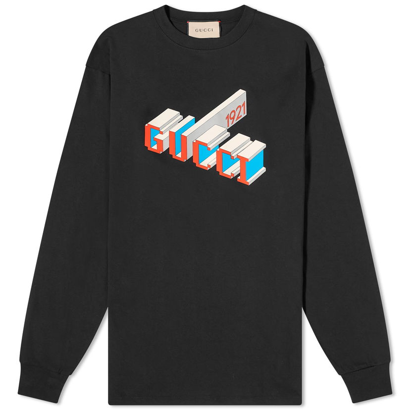 Pleteni pulover Gucci 3D Logo Crewneck Črna | 774304-XJF69-1152