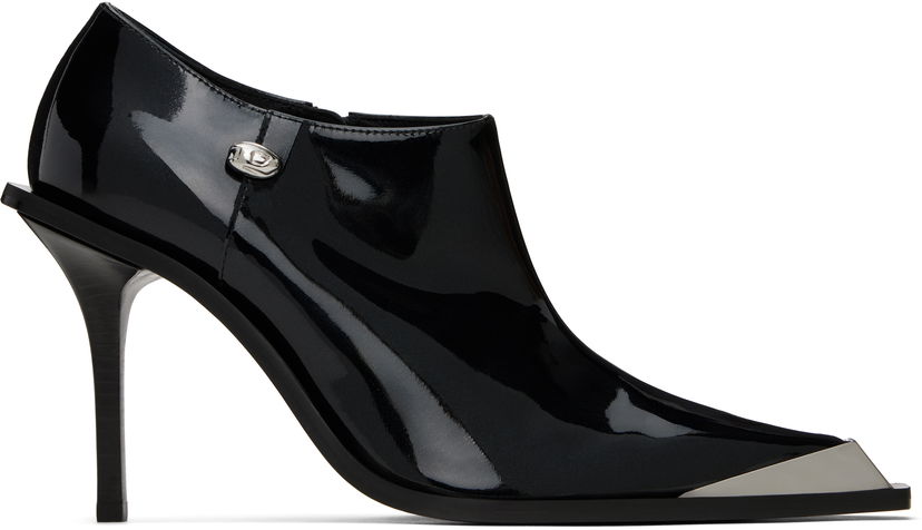 Oblačila Diesel Diesel D-Tona SC Patent Leather Heeled Ankle Boots Črna | Y03531 PS598 D-TONA D-TONA SC