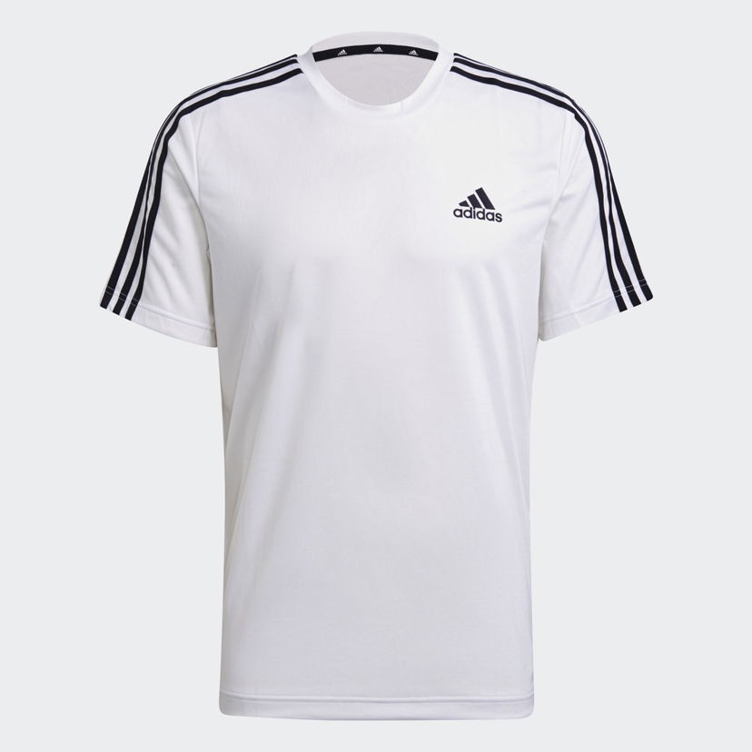 Majica adidas Performance AEROREADY Designed to Move Sport 3-Stripes Bela | GM2156