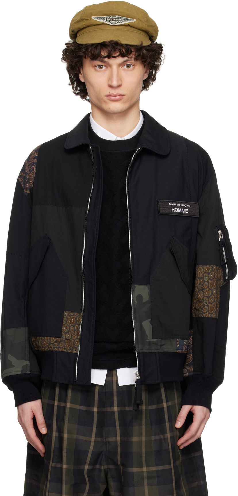 Bomber jakna Comme des Garçons CDG Homme Nylon Back Satin Mix Jacket Črna | HO-J023-051