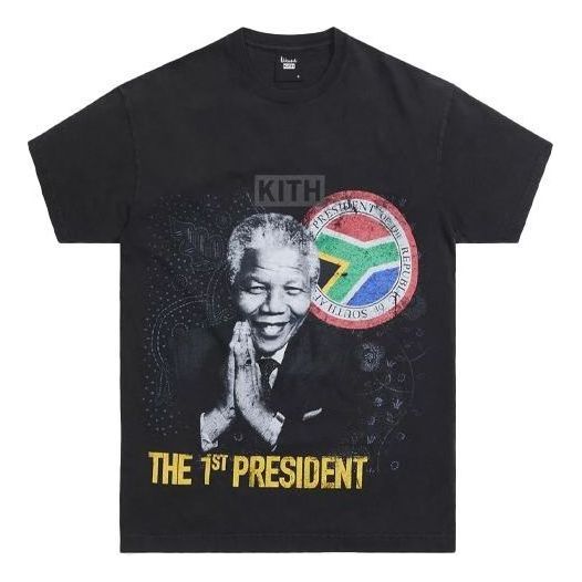 Majica KITH Mandela Day 2021 Vintage Graphic Tee Črna | KH030135-001