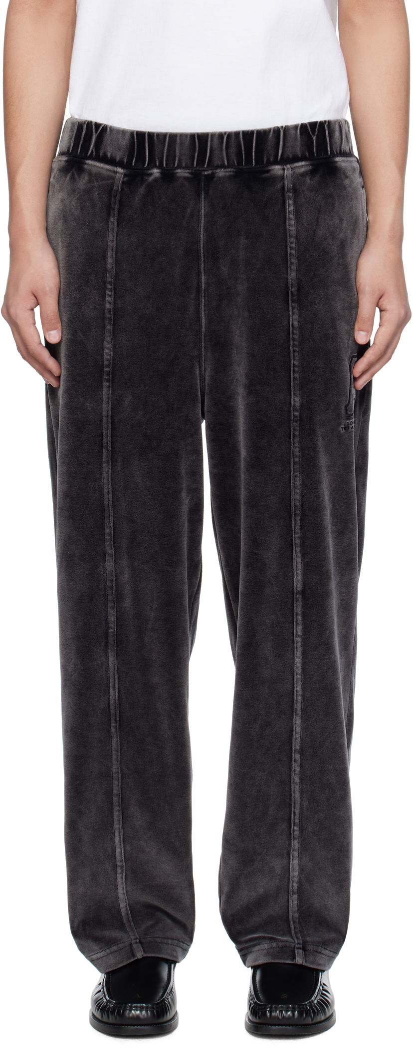 Trenirka AAPE by A Bathing Ape AAPE by A Bathing Ape Injection Velour Sweatpants Črna | AAPPTMC623XXNBKL