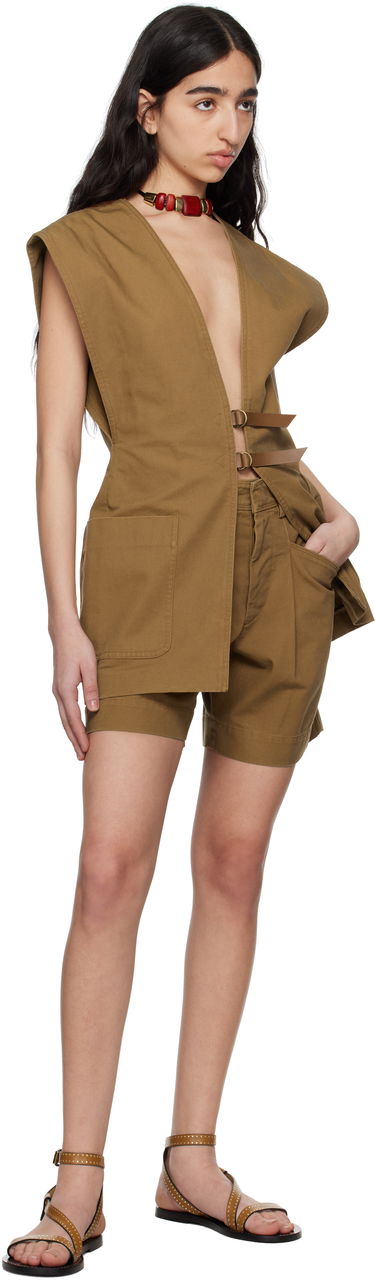 Telovnik ISABEL MARANT Isabel Marant Falila Cotton Canvas Vest Rjava | GI0053FA-C2F01I, 3