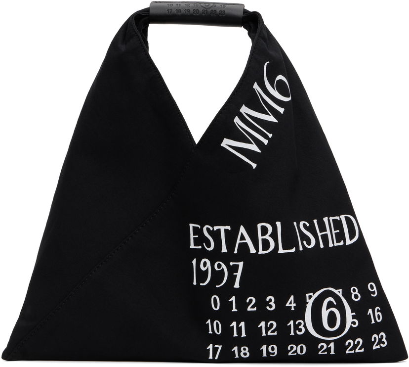 Torbica Maison Margiela Maison Margiela Mini Jersey Tote 'Established Print' Črna | SB6WD0013 P7260