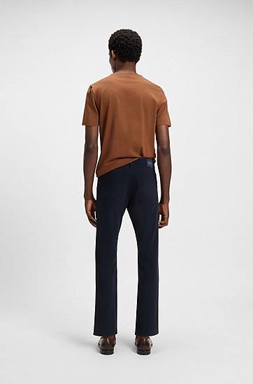 Hlače BOSS Delaware Slim-Fit Stretch-Cotton Twill Trousers Mornarica | 50543883, 1