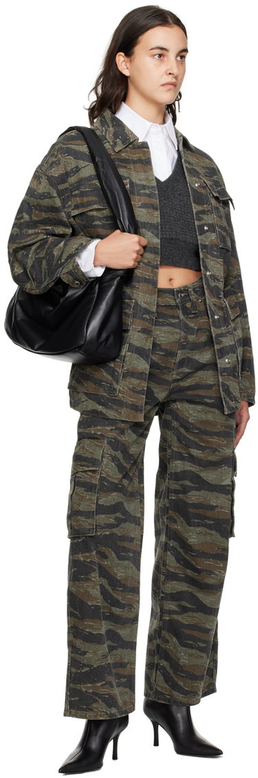 Pleteni pulover Alexander Wang Alexanderwang.t Layered Cropped Vest with V-Neck and Button-Down Shirt Siva | 4KC4231003, 3