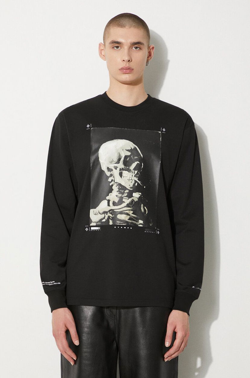 Majica Stampd STAMPD Skeleton Relaxed Fit Graphic Long Sleeve T-Shirt Črna | SLA.M3249LT.BLK