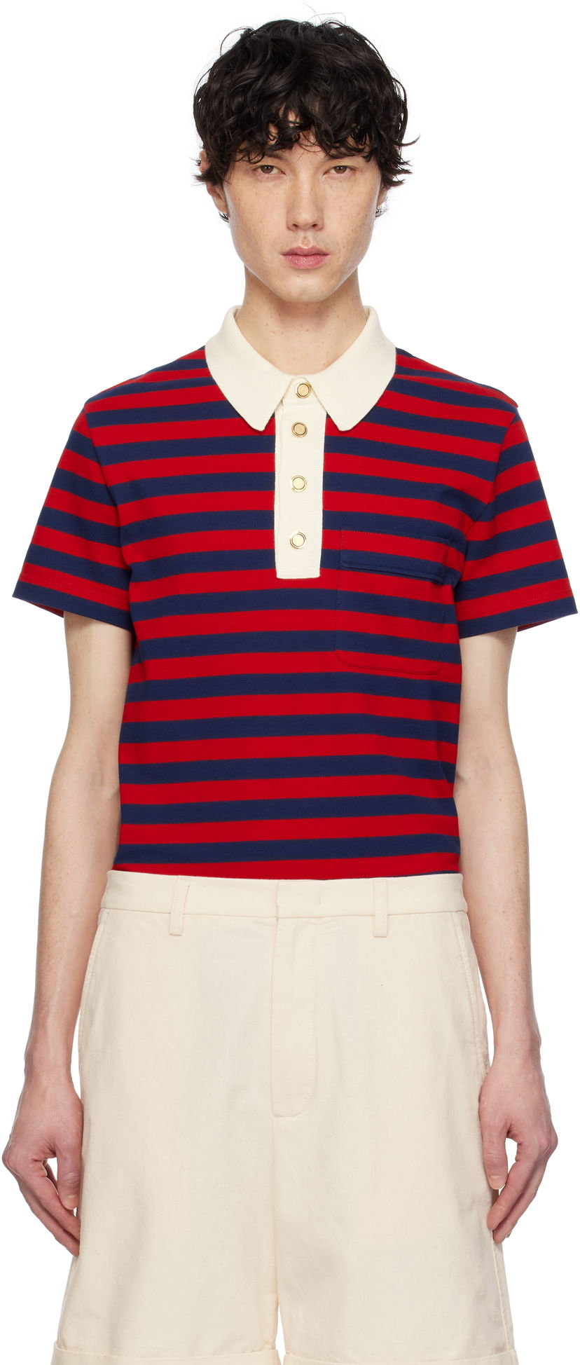 Polo majica Valentino Valentino Striped Cotton Polo Večbarvna | 6V3MH03SAR9