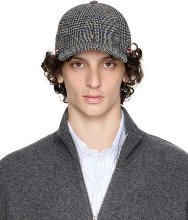 Kapa Thom Browne Thom Browne Prince of Wales Hunting Tweed Baseball Cap Siva | MHC328A-F0930, 0