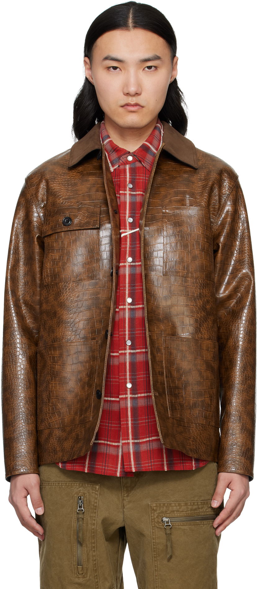 Jakna Andersson Bell Andersson Bell Work Faux-Leather Jacket Rjava | awa679m