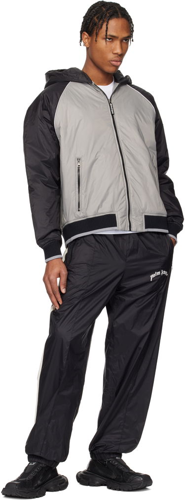 Bomber jakna Palm Angels Palm Angels Curved Logo Windbreaker Jacket Siva | PMEA289S25FAB0010910, 3