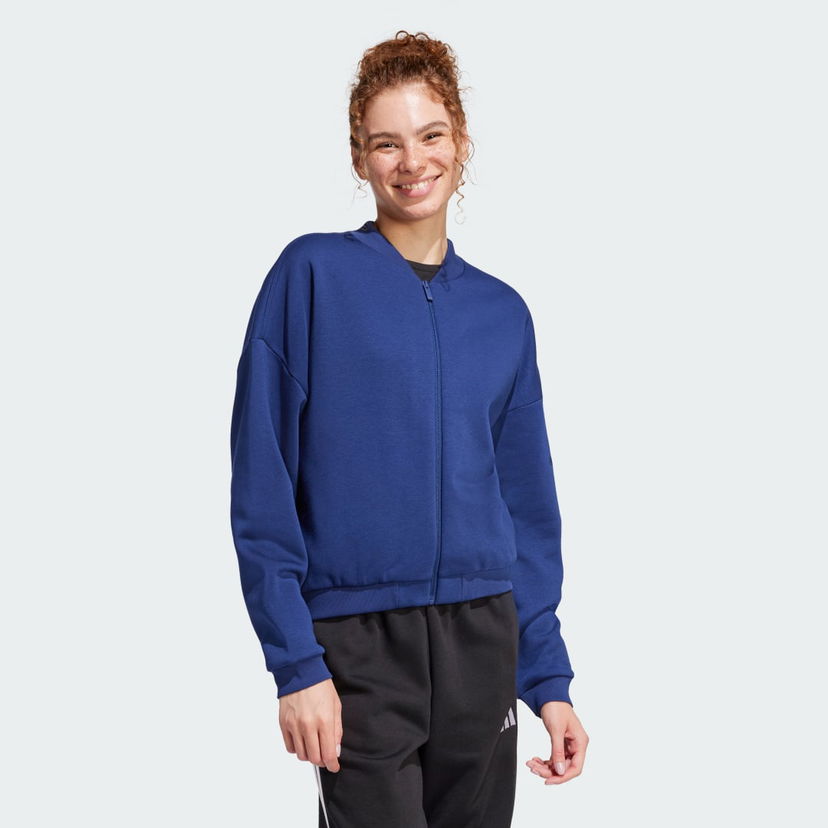 Bomber jakna adidas Performance Essentials Logo Bomber Jacket Modra | JD9968