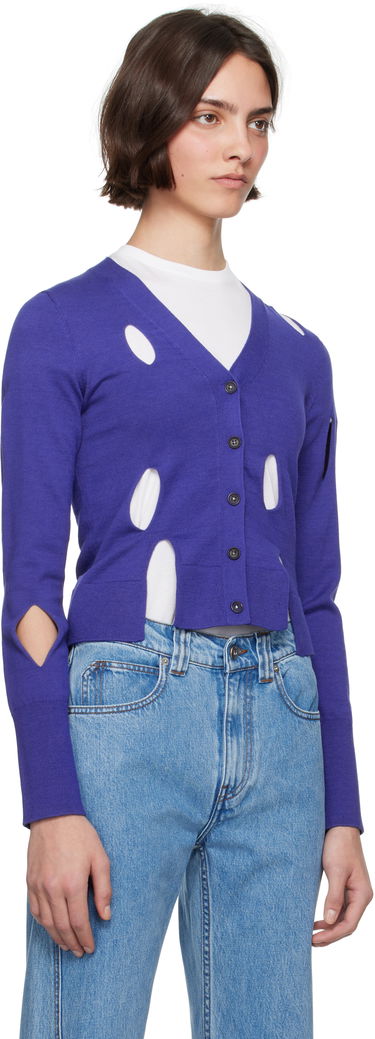 Pleteni pulover JW Anderson JW Anderson Slit Cardigan Lila | KW1413-YN0440, 1