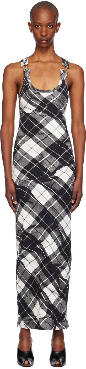Obleke Jean Paul Gaultier Gaultier Tartan Maxi Dress Črna | 24/31-F-RO302-J565-000201