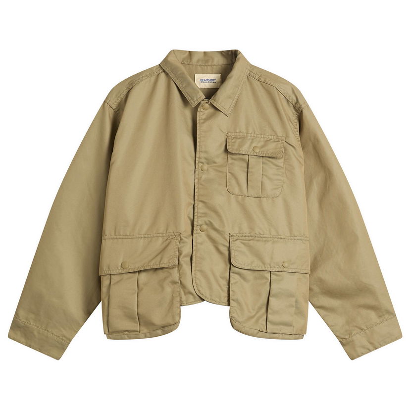 Jakna BEAMS Chambray Gabardine Short Fishing Jacket Bež | 1318-0412-120-20
