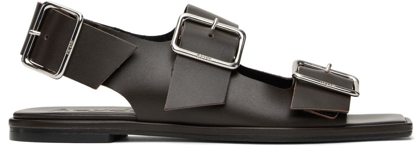 Oblačila Aeyde Aeyde Thekla Leather Slingback Sandals Rjava | A11-FS-BRNS08FL65-SS25-953-001