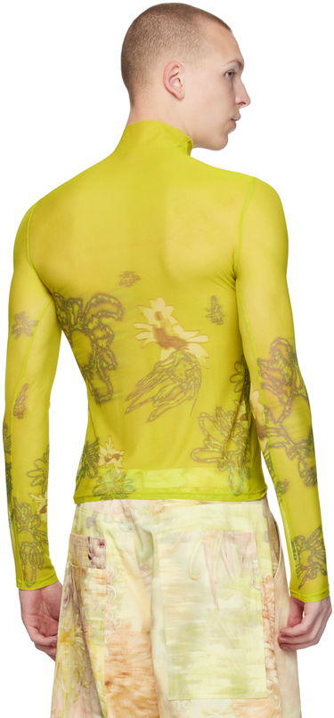 Pleteni pulover Collina Strada Collina Strada Thumbtastic Floral Print Mesh Turtleneck Zelena | XX3340, 2