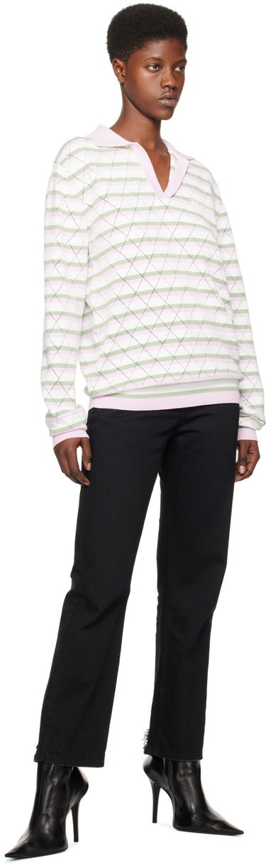 Pleteni pulover We11done We11done Striped Knit Polo Shirt Večbarvna | WD-KT0-24-639-U-LP, 3