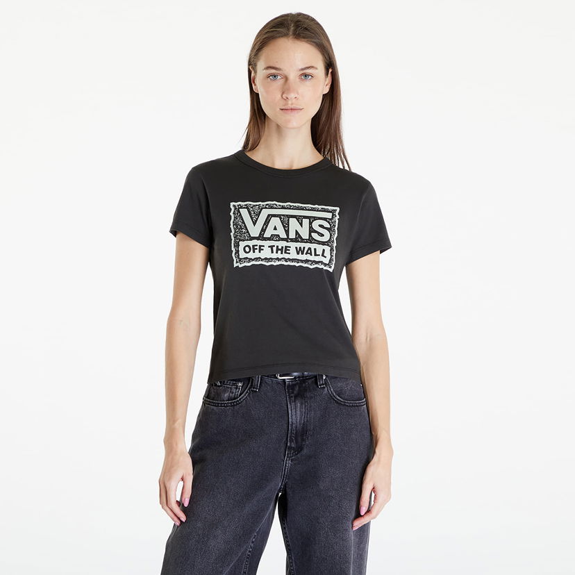Majica Vans Women's T-Shirt Rugged Box Logo Mini Black Črna | VN000GFMBLK1