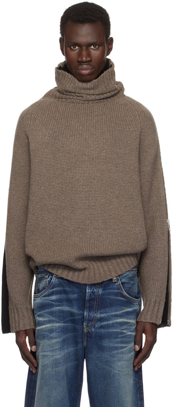 Pleteni pulover Helmut Lang Suitcase Turtleneck Sweater Rjava | O06HM797, 0