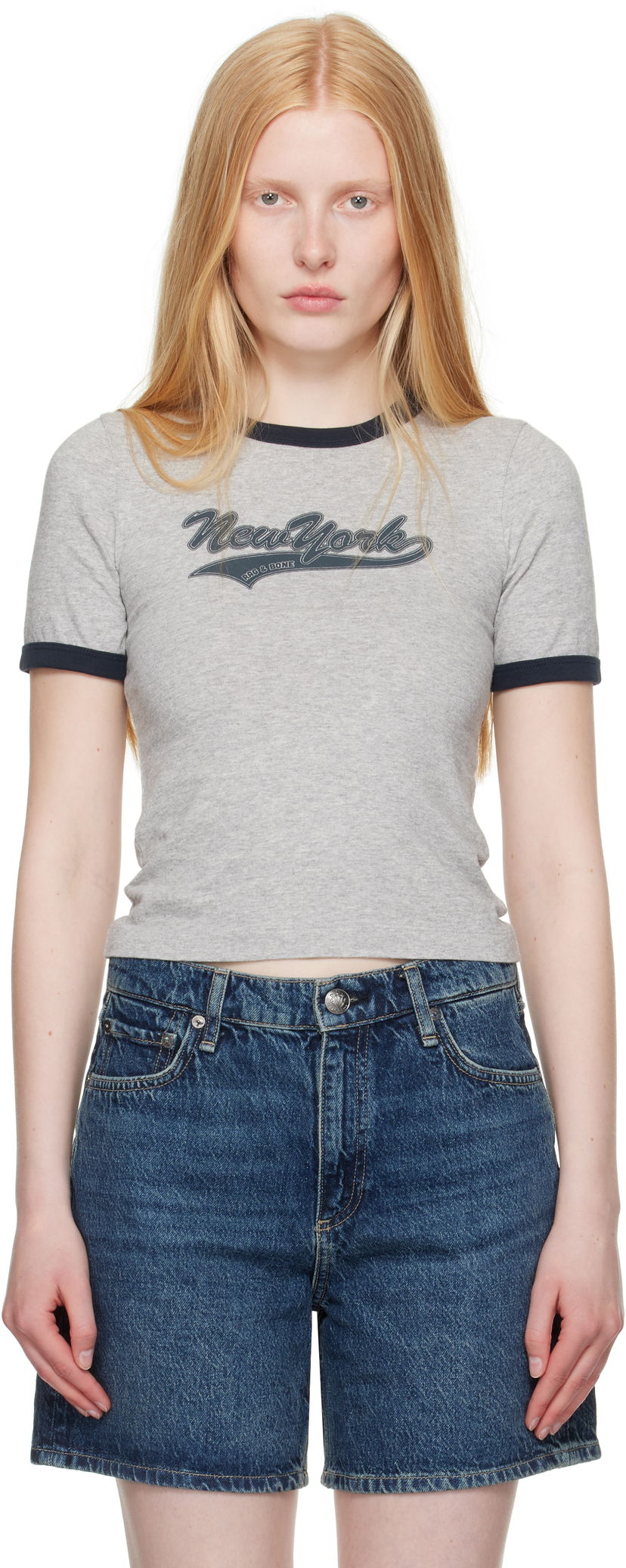 Majica rag & bone Rag & Bone Mica Ringer T-Shirt Siva | WCC25PT033MI35