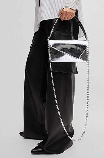 Torba za čez ramo BOSS Clutch Bag With Logo Handle Kovinski | 50536245, 1