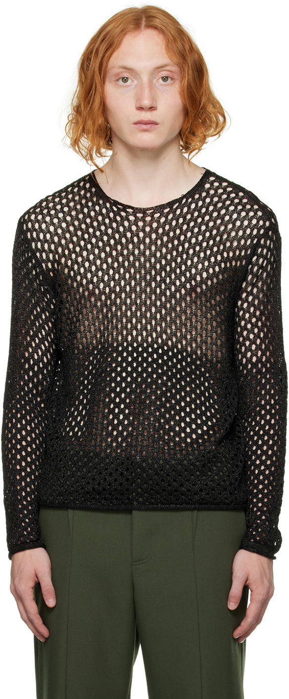 Pleteni pulover Dion Lee Metallic Long Sleeve Sweater Črna | C7107F22, 0