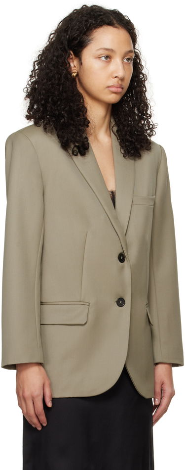 Plašči Anine Bing Quinn Single-Breasted Blazer Zelena | A-01-7073-250, 1