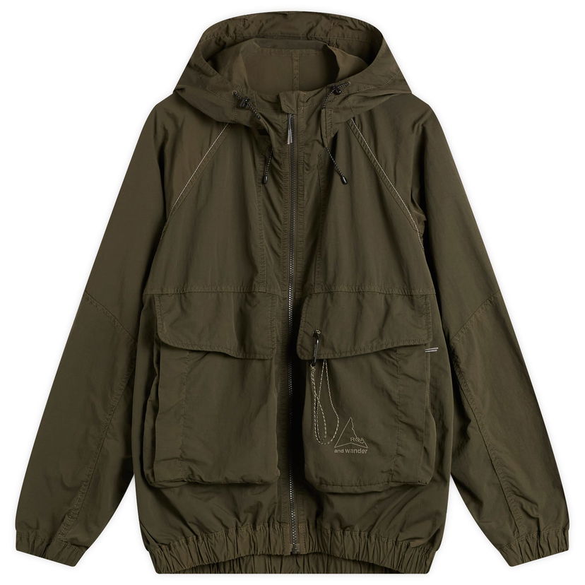 Vetrovka ROA And Wander Garment Dye Nylon Hooded Jacket Zelena | 5745221536-180