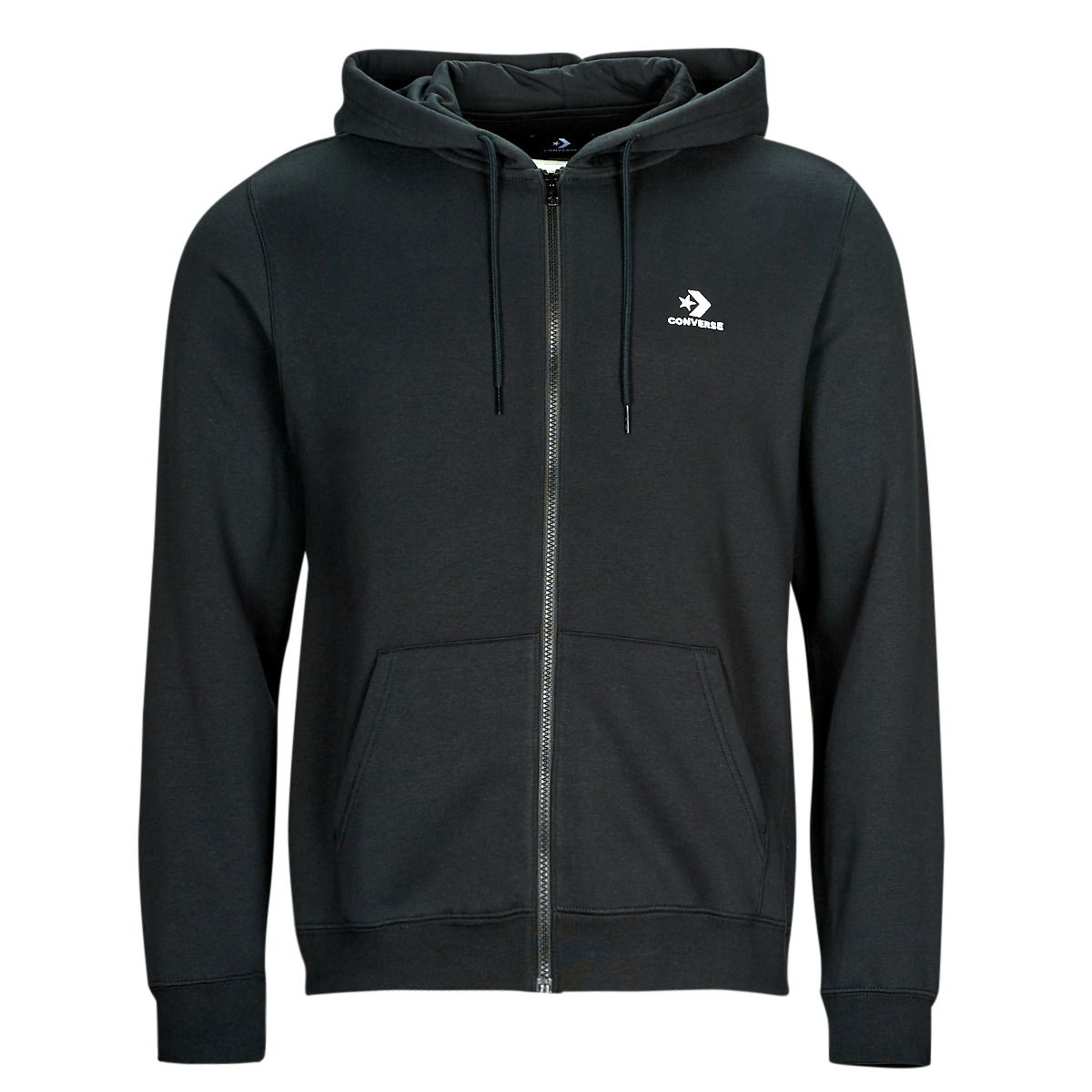 Pulover Converse GO-TO EMBROIDERED STAR CHEVRON FULL-ZIP HOODIE Črna | 10024511-A01, 0