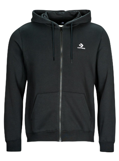 Pulover Converse GO-TO EMBROIDERED STAR CHEVRON FULL-ZIP HOODIE Črna | 10024511-A01