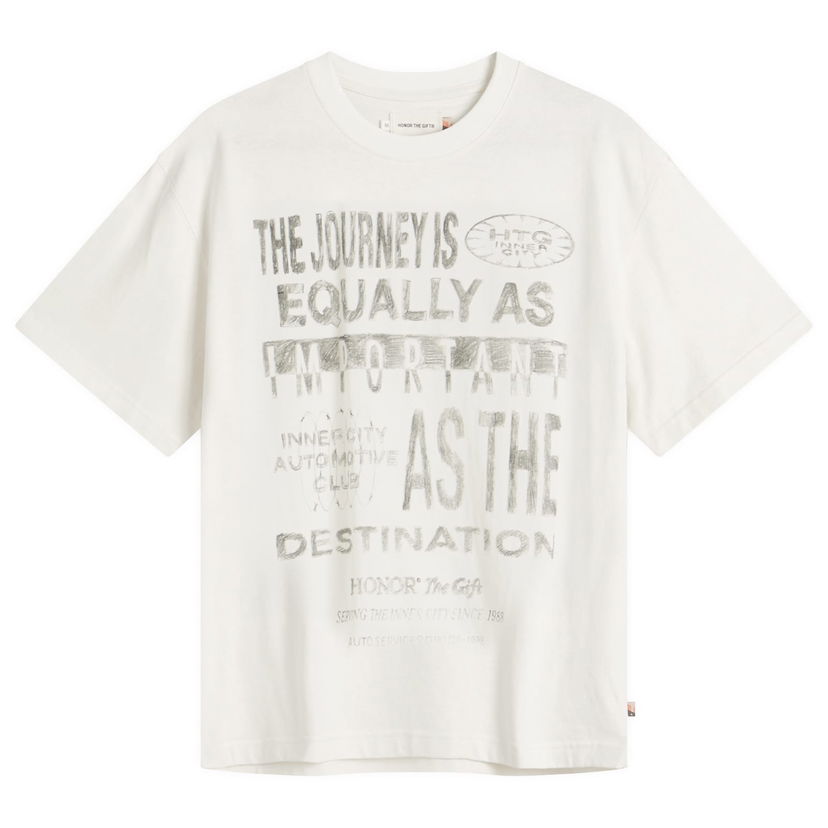Majica Honor The Gift Travelled Journey Graphic T-Shirt, Size Large Bela | HTG250146-WHT