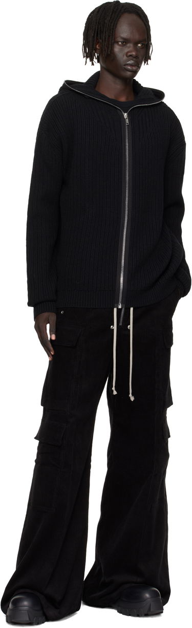 Pulover Rick Owens Rick Owens Concordians Zipped Knit Hoodie Črna | RU02E1647 KWV, 3