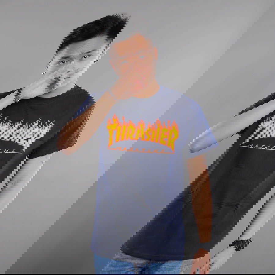 Majica Thrasher Tee Flame Logo Mornarica | 017830, 0